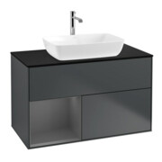 V&B Waschtischunterschrank Wandbeleuchtung Finion 100, Pl b m, Rg A m Lac, md bl. m Lac