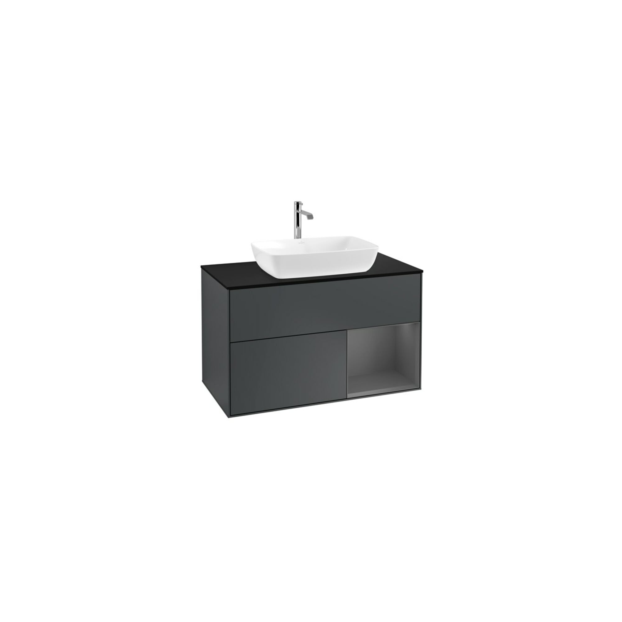V&B Waschtischunterschrank Wandbeleuchtung Finion 100, Pl b m, Rg A m Lac, md bl. m Lac ; Villeroy & Boch