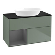 V&B Waschtischunterschrank Wandbeleuchtung Finion 100, Pl b m, Rg A m Lac, Oli. m Lac