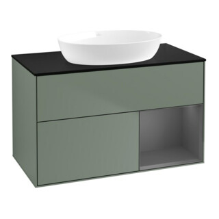 V&B Waschtischunterschrank Wandbeleuchtung Finion 100, Pl b m, Rg A m Lac, Oli. m Lac