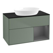 V&B Waschtischunterschrank Wandbeleuchtung Finion 100, Pl b m, Rg A m Lac, Oli. m Lac