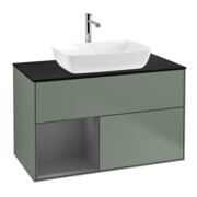 V&B Waschtischunterschrank Wandbeleuchtung Finion 100, Pl b m, Rg A m Lac, Oli. m Lac