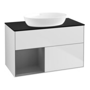 V&B Waschtischunterschrank Wandbeleuchtung Finion 100, Pl b m, Rg A m Lac, wh. m Lac