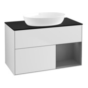 V&B Waschtischunterschrank Wandbeleuchtung Finion 100, Pl b m, Rg A m Lac, wh. m Lac