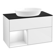 V&B Waschtischunterschrank Wandbeleuchtung Finion 100, Pl b m, Rg glo wh. Lac, glo wh. Lac