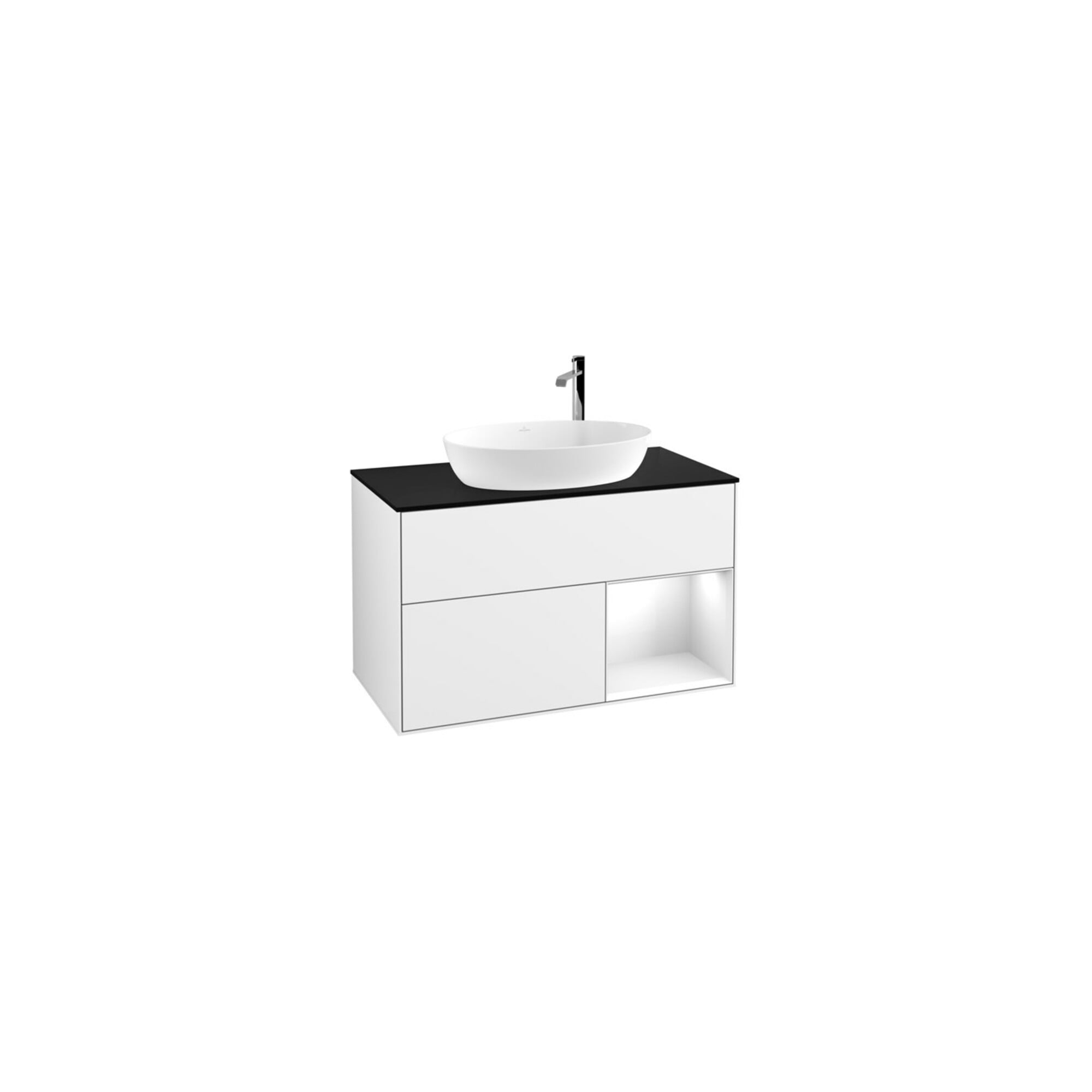 V&B Waschtischunterschrank Wandbeleuchtung Finion 100, Pl b m, Rg glo wh. Lac, glo wh. Lac ; Villeroy & Boch