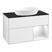 V&B Waschtischunterschrank Wandbeleuchtung Finion 100, Pl b m, Rg glo wh. Lac, glo wh. Lac