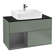 V&B Waschtischunterschrank Wandbeleuchtung Finion 100, Pl b m, Rg l Anthrac. m, Oli. m Lac
