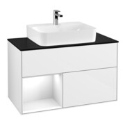 V&B Waschtischunterschrank Wandbeleuchtung Finion 100, Pl b m, Rg l g wh. Lac, glo wh. Lac