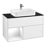 V&B Waschtischunterschrank Wandbeleuchtung Finion 100, Pl b m, Rg l g wh. Lac, glo wh. Lac