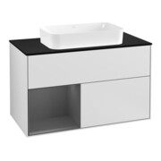 V&B Waschtischunterschrank Wandbeleuchtung Finion 100, Pl b m, Rg li Anthrac. m, wh. m Lac