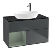 V&B Waschtischunterschrank Wandbeleuchtung Finion 100, Pl b m, Rg Oli. m Lac, md bl. m Lac