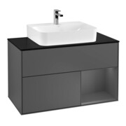 V&B Waschtischunterschrank Wandbeleuchtung Finion 100, Pl b m, Rg r Anthrac. m, Anthrac. m