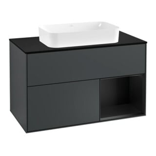 V&B Waschtischunterschrank Wandbeleuchtung Finion 100, Pl b m, Rg r b m Lac, md bl. m Lac