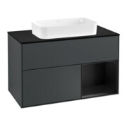 V&B Waschtischunterschrank Wandbeleuchtung Finion 100, Pl b m, Rg r b m Lac, md bl. m Lac