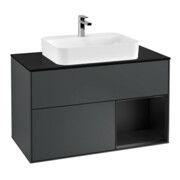 V&B Waschtischunterschrank Wandbeleuchtung Finion 100, Pl b m, Rg r b m Lac, md bl. m Lac