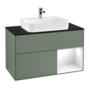 V&B Waschtischunterschrank Wandbeleuchtung Finion 100, Pl b m, Rg r g wh. Lac, Oli. m Lac