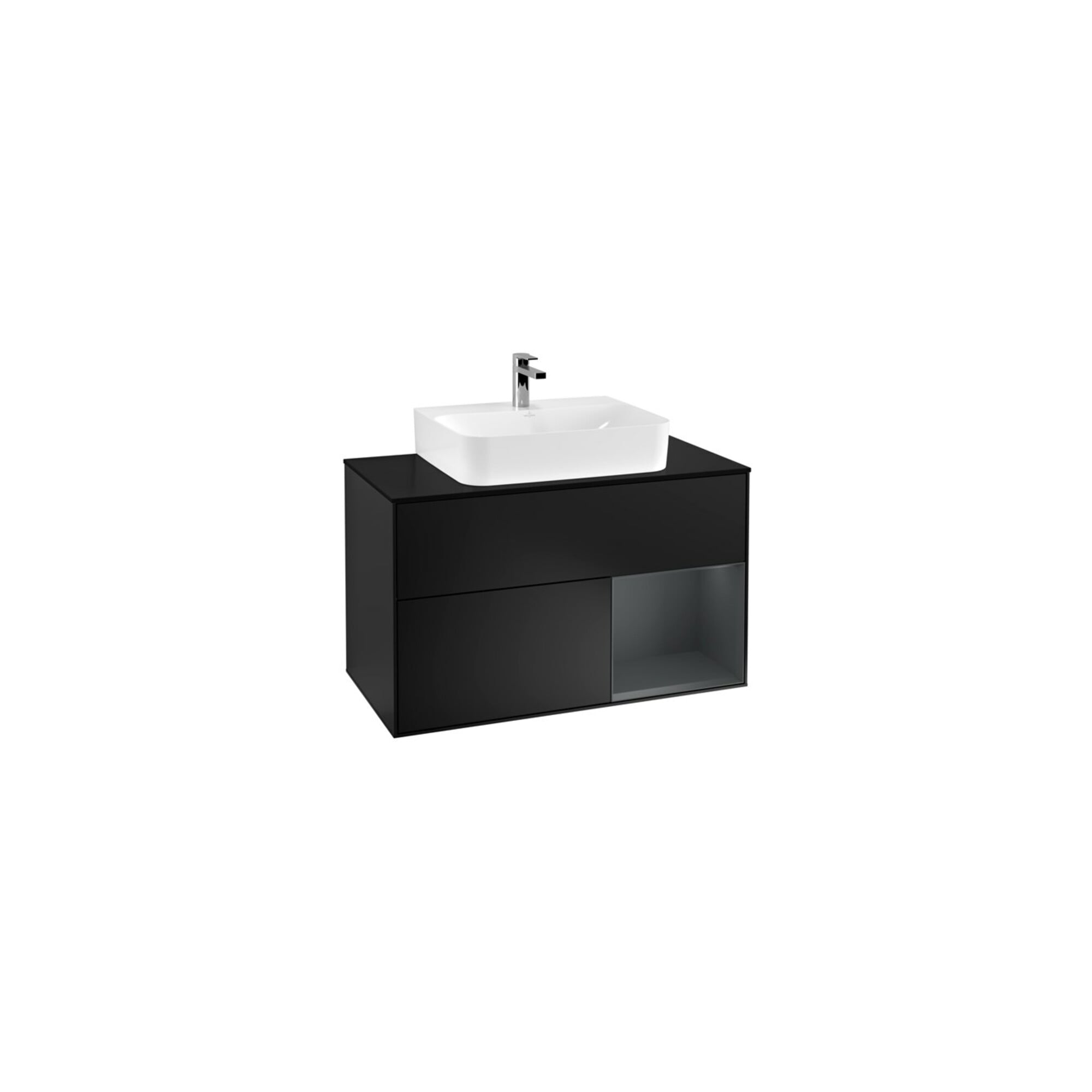 V&B Waschtischunterschrank Wandbeleuchtung Finion 100, Pl b m, Rg r md b m Lac, bla m Lac ; Villeroy & Boch