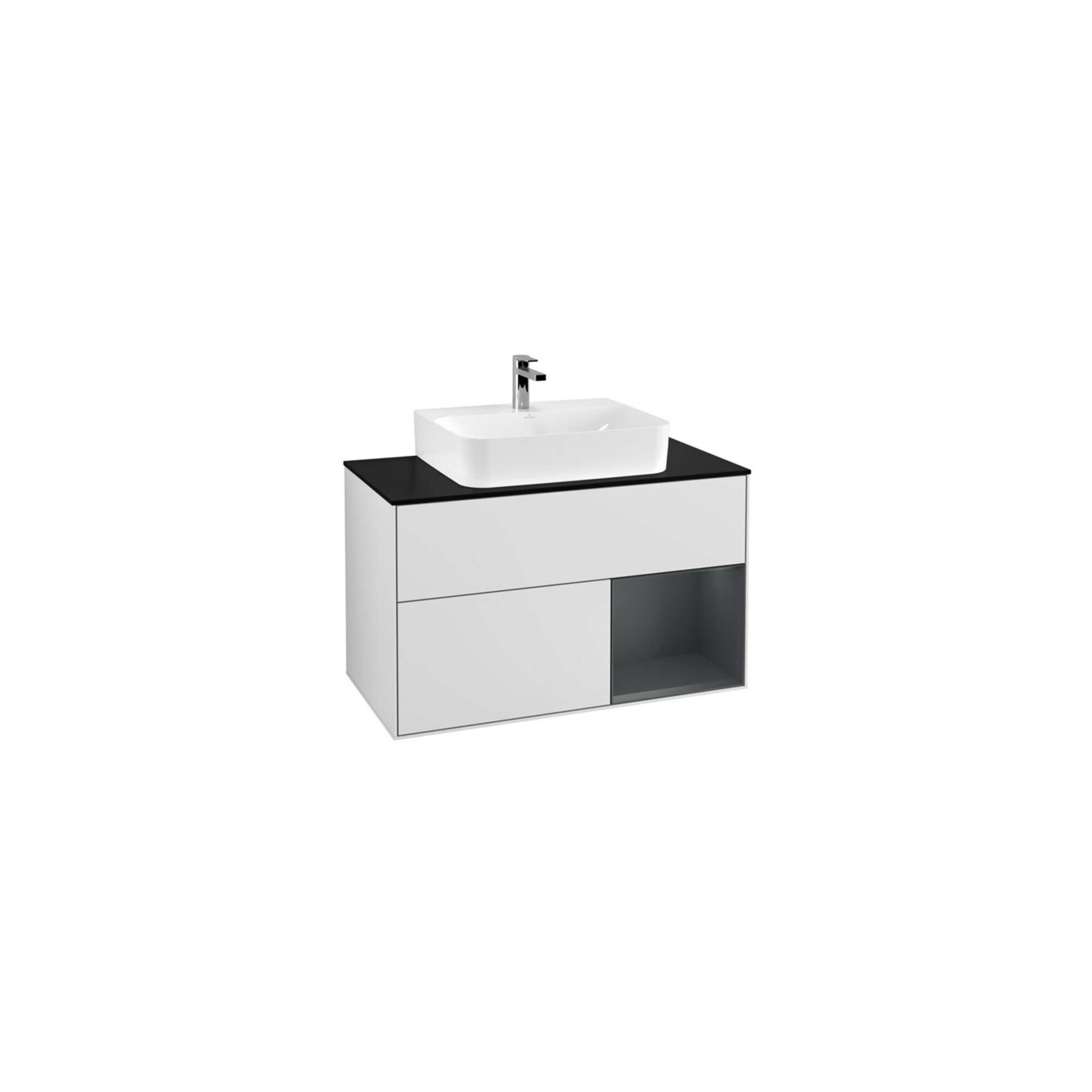 V&B Waschtischunterschrank Wandbeleuchtung Finion 100, Pl b m, Rg r md b m Lac, wh. m Lac ; Villeroy & Boch