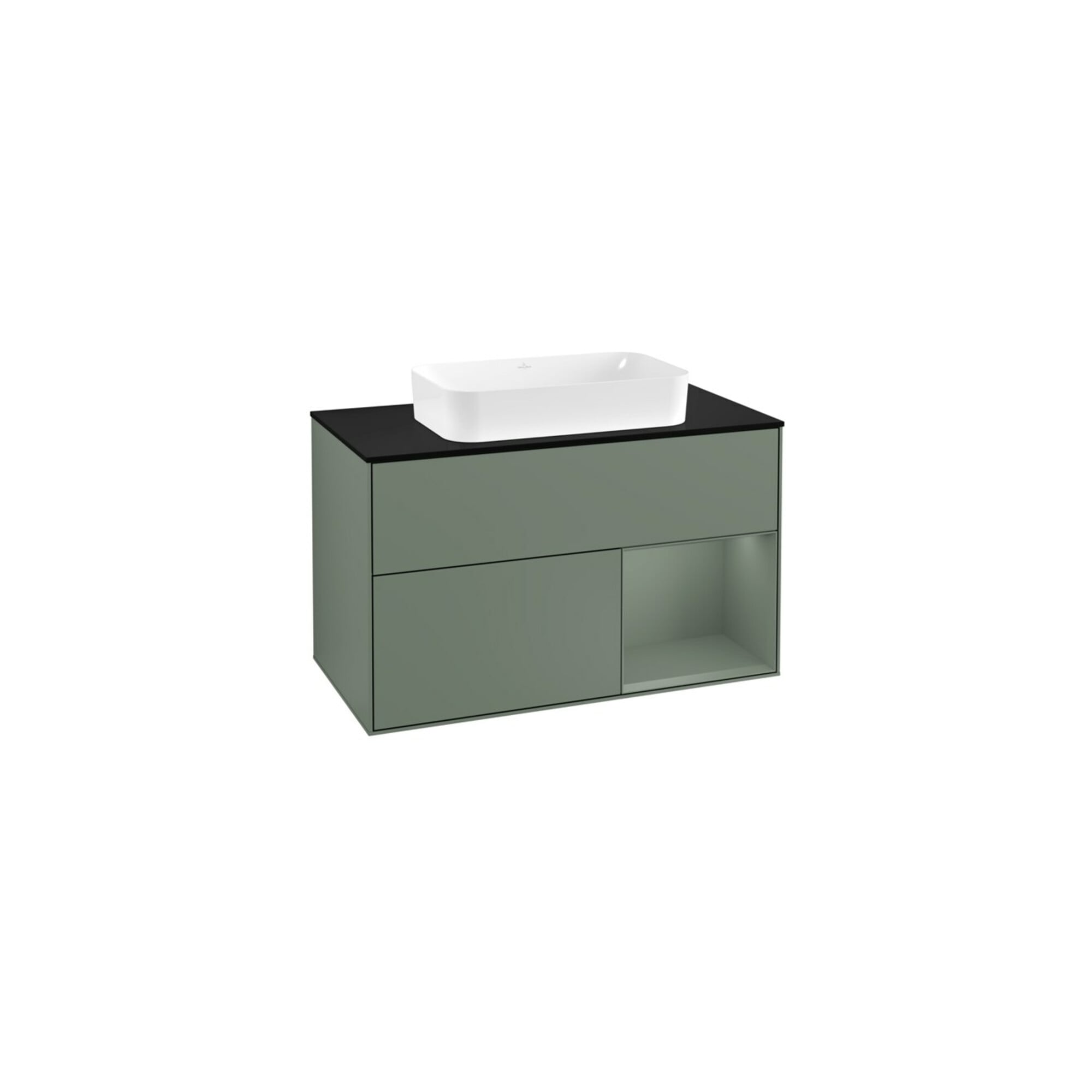V&B Waschtischunterschrank Wandbeleuchtung Finion 100, Pl b m, Rg r Oli. m Lac, Oli. m Lac ; Villeroy & Boch
