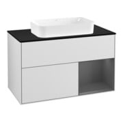 V&B Waschtischunterschrank Wandbeleuchtung Finion 100, Pl b m, Rg re Anthrac. m, wh. m Lac