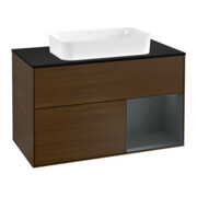 V&B Waschtischunterschrank Wandbeleuchtung Finion 100, Pl b m, Rg re md bl. m Lac, wal ven
