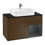 V&B Waschtischunterschrank Wandbeleuchtung Finion 100, Pl b m, Rg re md bl. m Lac, wal ven