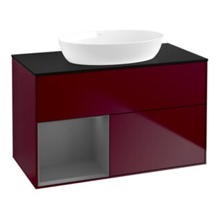 V&B Waschtischunterschrank Wandbeleuchtung Finion 100, Pl bla m, Reg Anthrac. m Lac, Peo m
