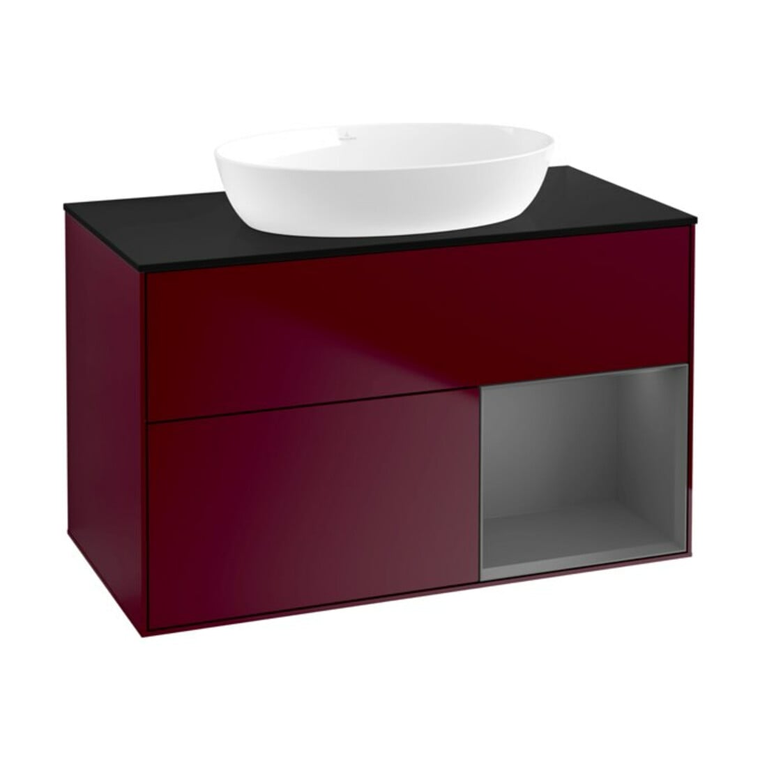 V&B Waschtischunterschrank Wandbeleuchtung Finion 100, Pl bla m, Reg Anthrac. m Lac, Peo m