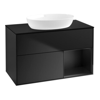 V&B Waschtischunterschrank Wandbeleuchtung Finion 100, Pl bla m, Reg bla m Lac, bla m Lac