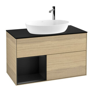 V&B Waschtischunterschrank Wandbeleuchtung Finion 100, Pl bla m, Reg bla m Lac, Oa ven