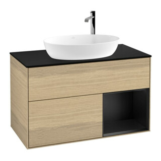 V&B Waschtischunterschrank Wandbeleuchtung Finion 100, Pl bla m, Reg bla m Lac, Oa ven