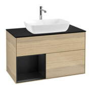 V&B Waschtischunterschrank Wandbeleuchtung Finion 100, Pl bla m, Reg bla m Lac, Oa ven