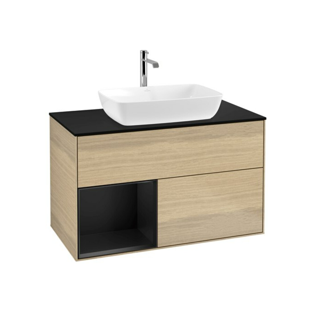 V&B Waschtischunterschrank Wandbeleuchtung Finion 100, Pl bla m, Reg bla m Lac, Oa ven