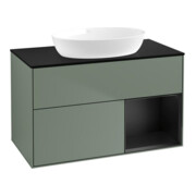 V&B Waschtischunterschrank Wandbeleuchtung Finion 100, Pl bla m, Reg bla m Lac, Oli. m Lac