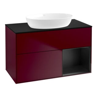 V&B Waschtischunterschrank Wandbeleuchtung Finion 100, Pl bla m, Reg bla m Lac, Peo m