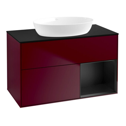 V&B Waschtischunterschrank Wandbeleuchtung Finion 100, Pl bla m, Reg bla m Lac, Peo m