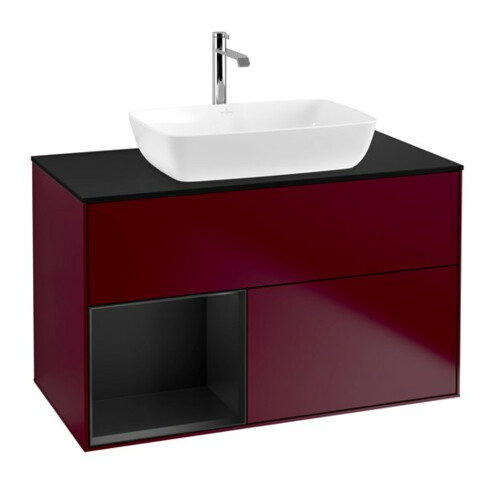V&B Waschtischunterschrank Wandbeleuchtung Finion 100, Pl bla m, Reg bla m Lac, Peo m
