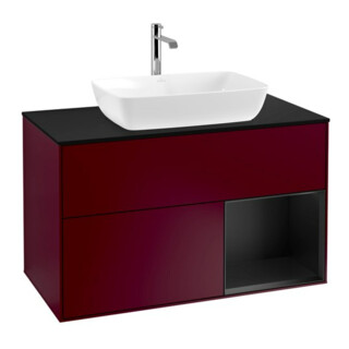 V&B Waschtischunterschrank Wandbeleuchtung Finion 100, Pl bla m, Reg bla m Lac, Peo m