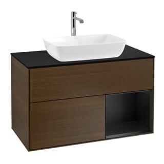 V&B Waschtischunterschrank Wandbeleuchtung Finion 100, Pl bla m, Reg bla m Lac, wal ven
