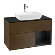 V&B Waschtischunterschrank Wandbeleuchtung Finion 100, Pl bla m, Reg bla m Lac, wal ven