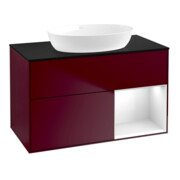 V&B Waschtischunterschrank Wandbeleuchtung Finion 100, Pl bla m, Reg glo wh. Lac, Peo m