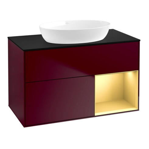 V&B Waschtischunterschrank Wandbeleuchtung Finion 100, Pl bla m, Reg gol m Lac, Peo m