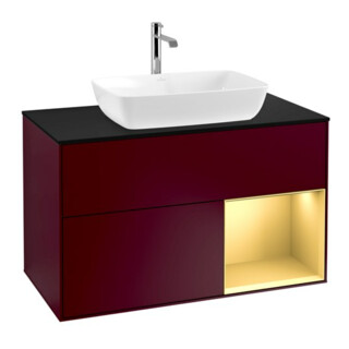 V&B Waschtischunterschrank Wandbeleuchtung Finion 100, Pl bla m, Reg gol m Lac, Peo m
