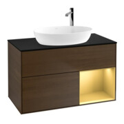 V&B Waschtischunterschrank Wandbeleuchtung Finion 100, Pl bla m, Reg gol m Lac, wal ven