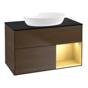 V&B Waschtischunterschrank Wandbeleuchtung Finion 100, Pl bla m, Reg gol m Lac, wal ven