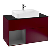 V&B Waschtischunterschrank Wandbeleuchtung Finion 100, Pl bla m, Reg li Anthrac. m, Peo m