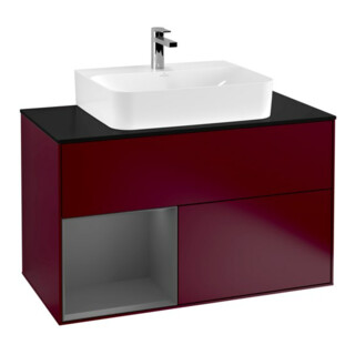V&B Waschtischunterschrank Wandbeleuchtung Finion 100, Pl bla m, Reg li Anthrac. m, Peo m