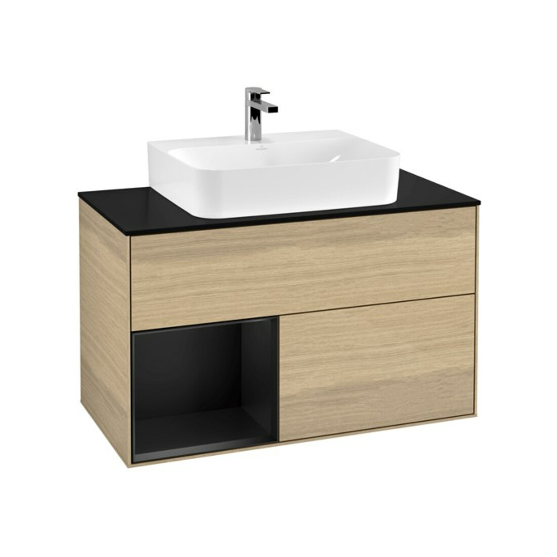 V&B Waschtischunterschrank Wandbeleuchtung Finion 100, Pl bla m, Reg li bla m Lac, Oa ven