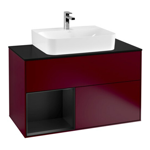 V&B Waschtischunterschrank Wandbeleuchtung Finion 100, Pl bla m, Reg li bla m Lac, Peo m